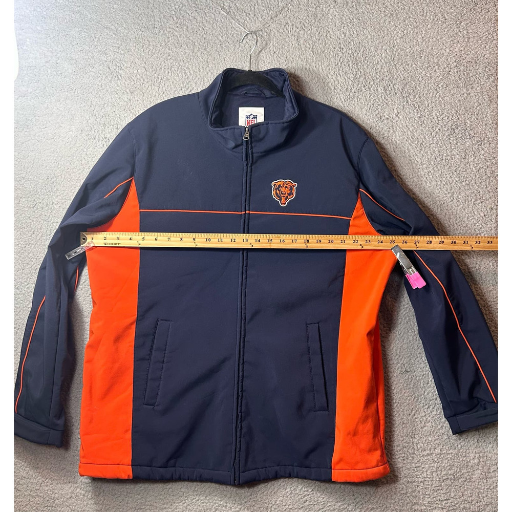 Chicago Bears Jacket Mens XL Blue Orange NFL Full Zip High Neck Jacket Football - Picture 5 of 11
